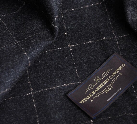 Italian Fabric Plaid Wool fabric by the yard for Suiting
