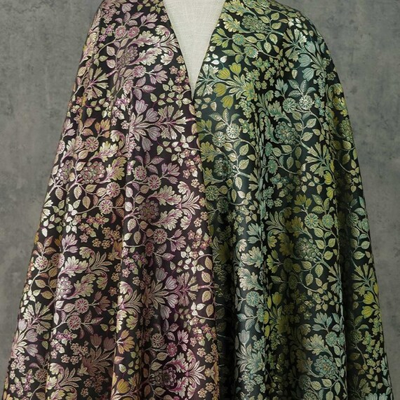 Jacquard brocade fabric by the yard