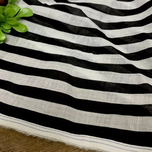 Striped print ramie fabric by the yard