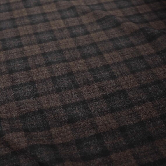 Plaid Wool fabric by the yard