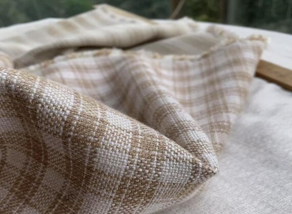 Heavy Weight plaid linen fabric by the yard Upholstery Fabric