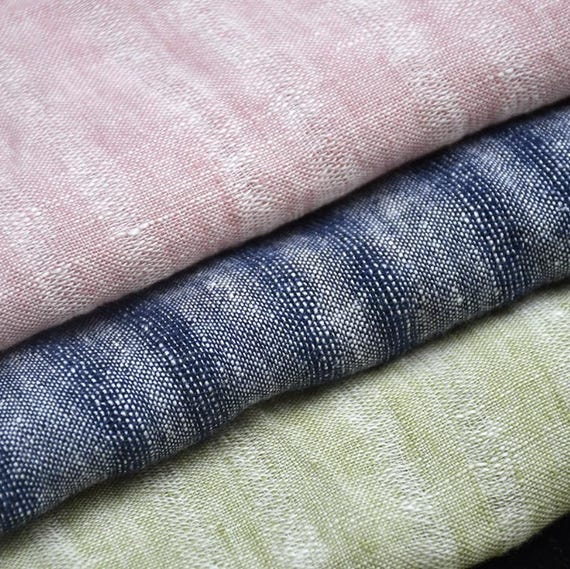 Yarn dyed striped linen fabric by the yard