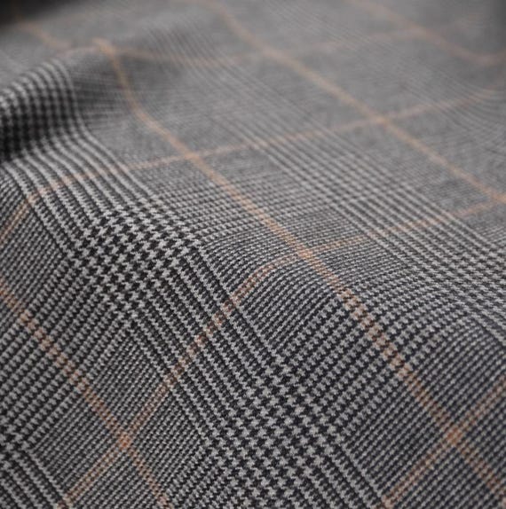 Double Sided Plaid Wool fabric by the yard