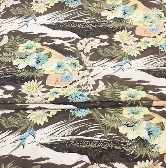 Print Silk linen fabric by the yard