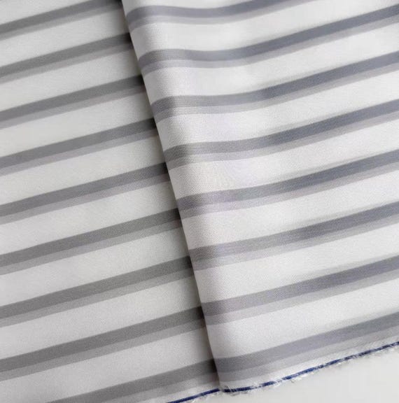 Striped Bemberg cupra fabric, Cupro lining fabric by the yard