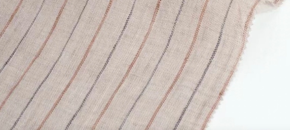 Striped linen fabric by the yard