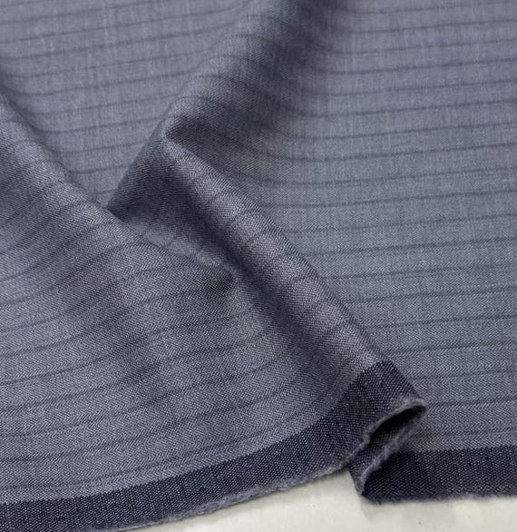 Striped Worsted Wool fabric by the yard