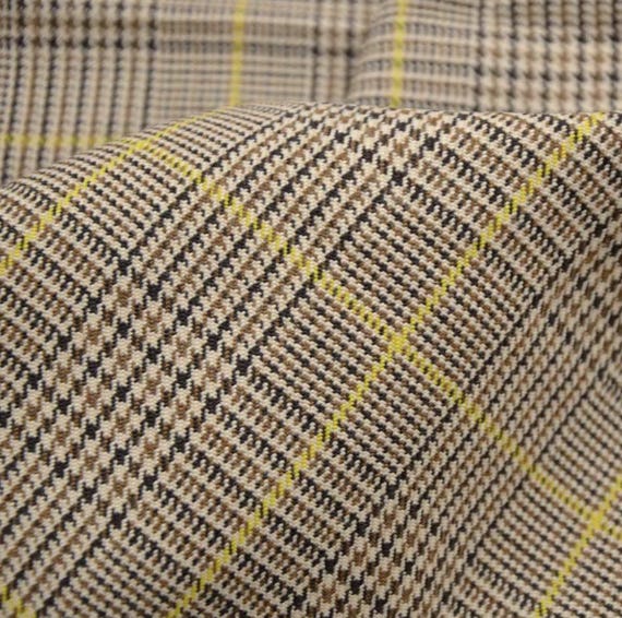 Plaid Wool fabric by the yard