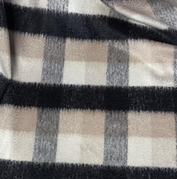 Plaid alpaca mohair wool fabric by the yard