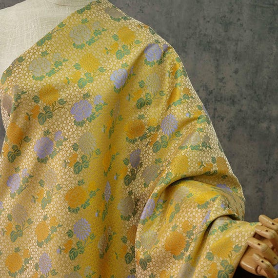 Jacquard brocade fabric by the yard