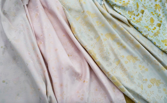Goldfish Jacquard fabric, Brocade fabric by the yard