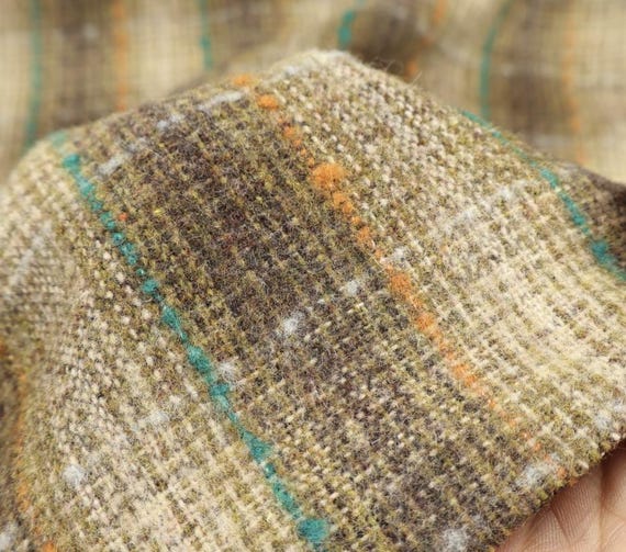 Plaid Wool fabric by the yard