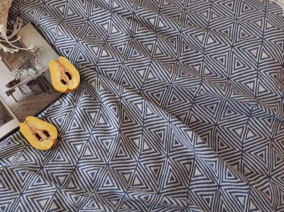 Triangle Extra Wide Jacquard Linen Fabric by the yard - 280cm Wide