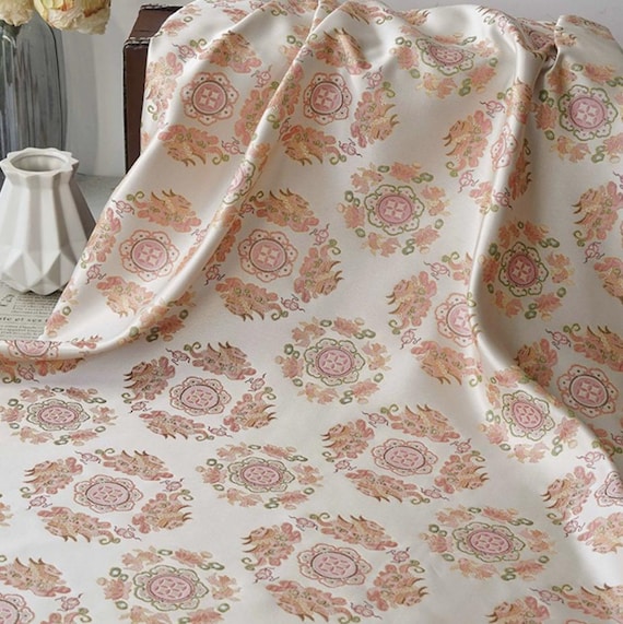 Jacquard brocade fabric by the yard