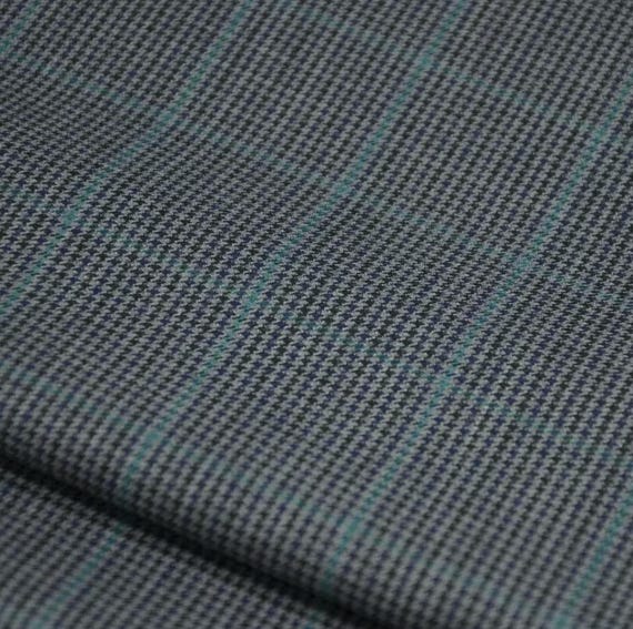 Plaid Wool fabric, Houndstooth woolen fabric by the yard