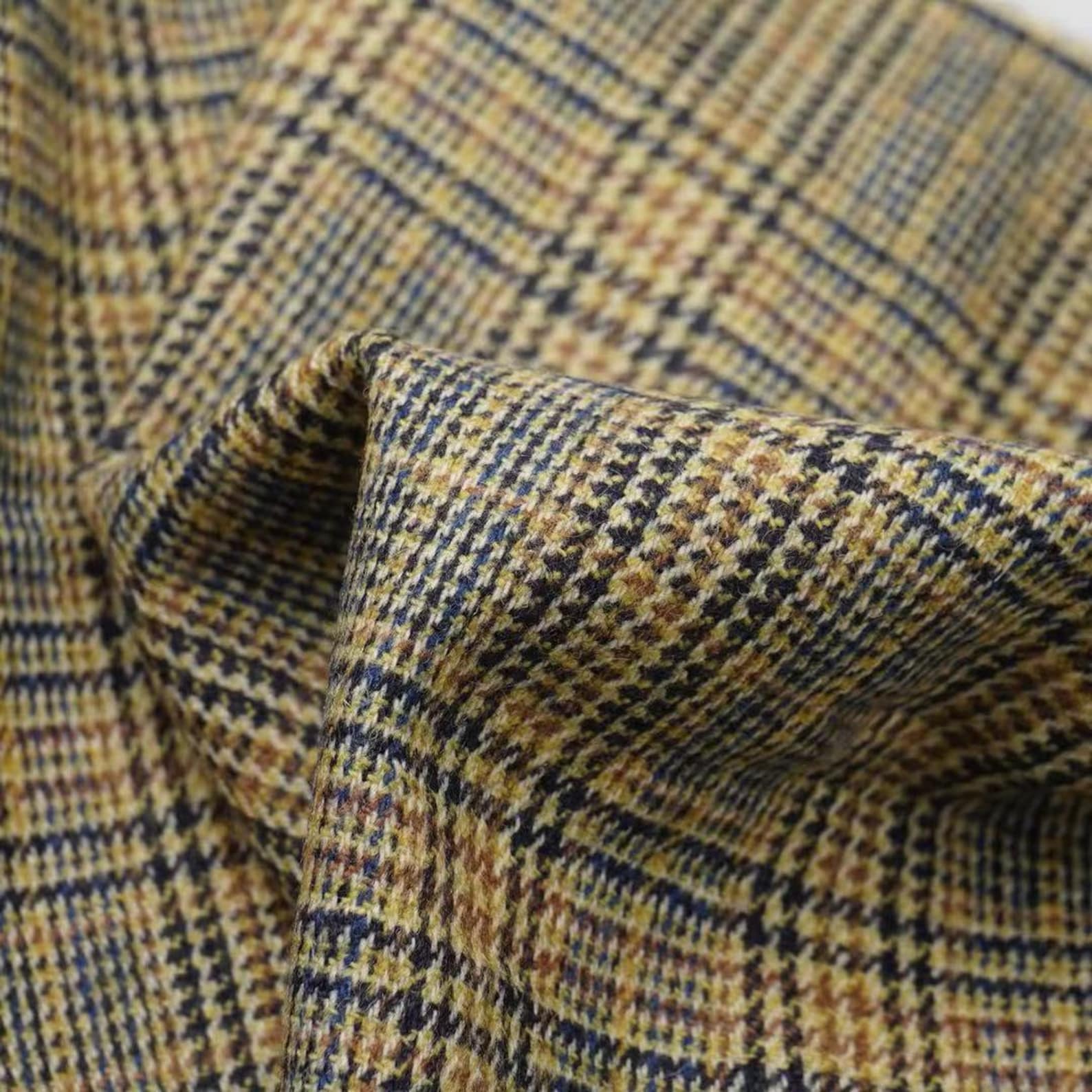 Houndstooth Wool fabric woolen fabric by the yard Etsy