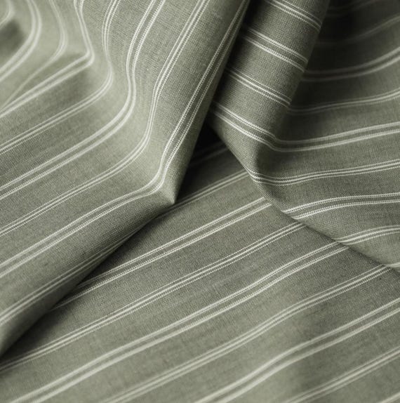 Striped Silk Wool fabric by the yard