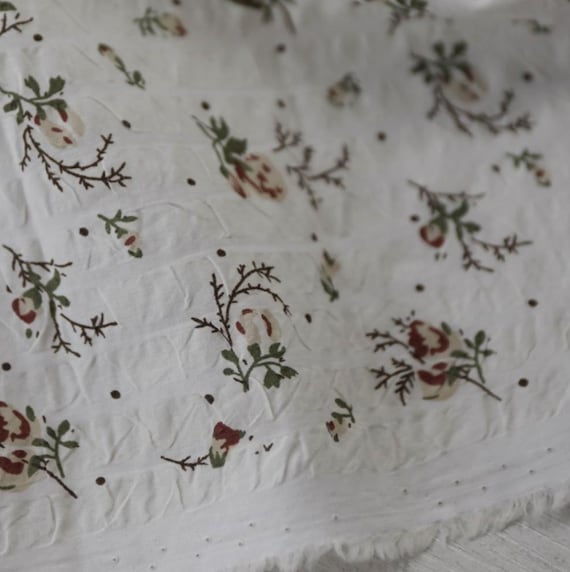 Print Textured cotton fabric by the yard