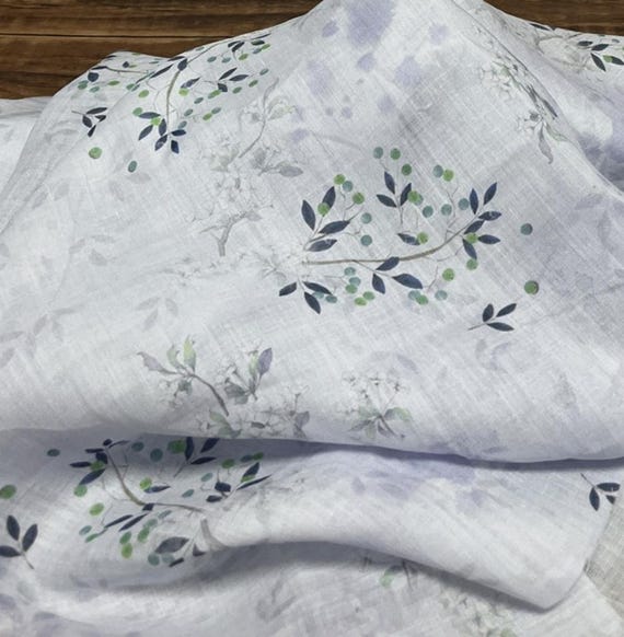 Print ramie fabric by the yard for blouses, dresses,  skirts, clothes fabric