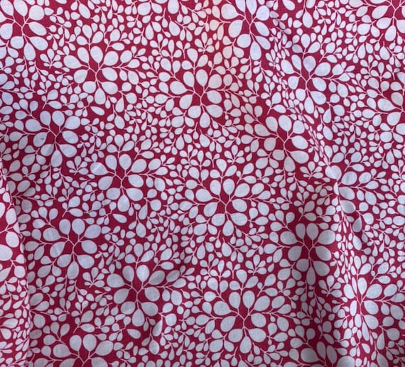 Print floral linen fabric by the yard