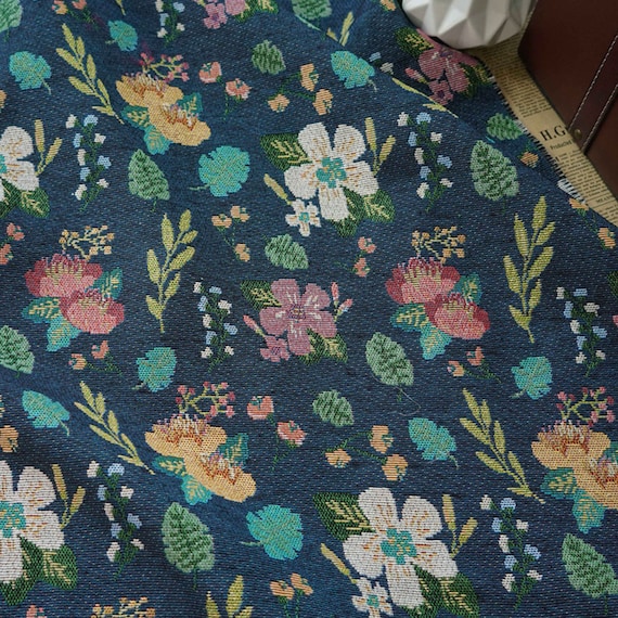 Jacquard brocade fabric by the yard