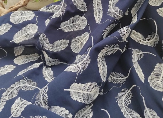 Embroidery cotton fabric By the yard