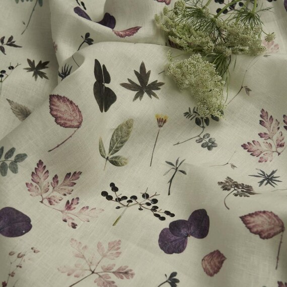 Print linen fabric by the yard