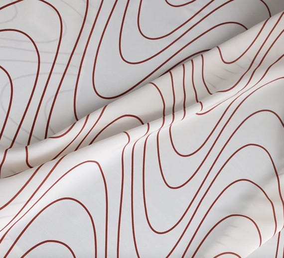 Print crepe silk fabric by the yard
