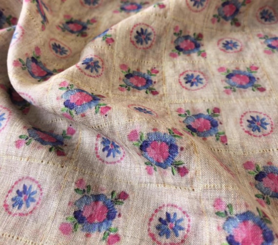 Print linen fabric by the yard