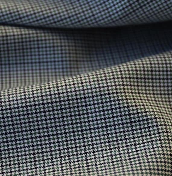 Houndstooth Worsted Wool Fabric by the yard