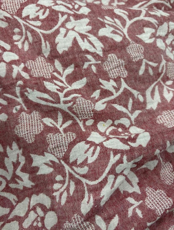 Jacquard Floral Linen Cotton Fabric By The Yard
