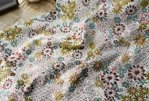 Jacquard brocade fabric by the yard