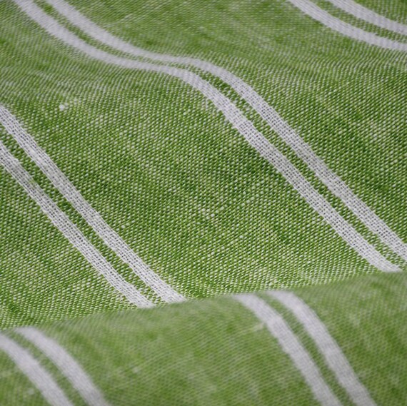 Yarn dyed striped linen fabric by the yard