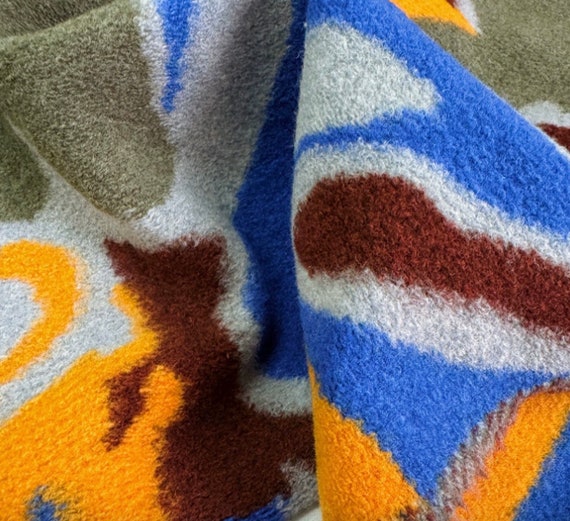 Contrast Patterned Knit Wool fabric by the yard camouflage