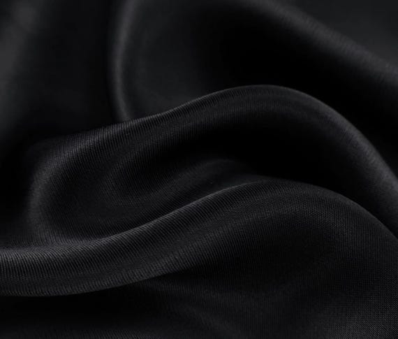 Black Viscose satin fabric by the yard