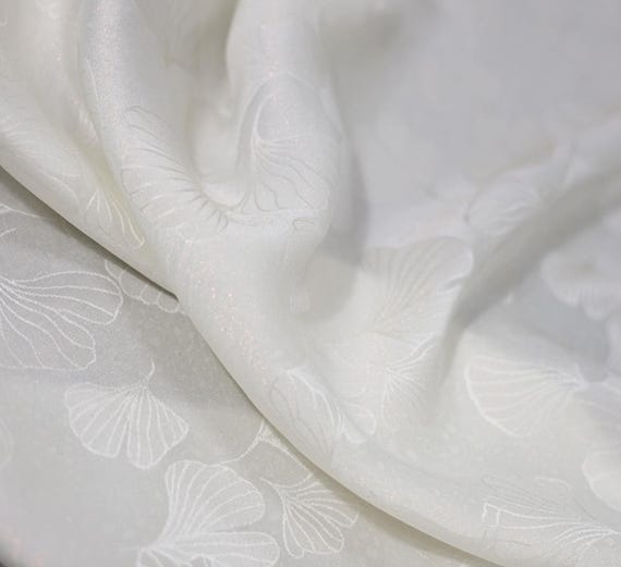 Shimmery Jacquard silk fabric by the yard