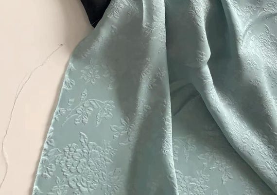 Jacquard embossed silk fabric by the yard