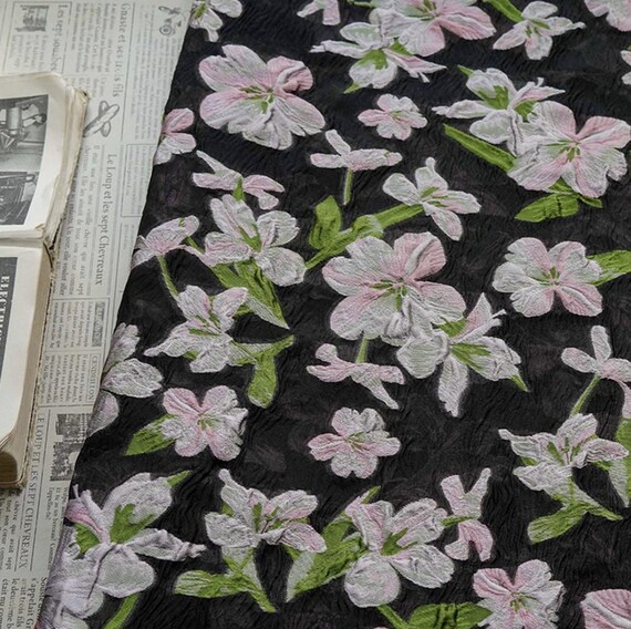 Jacquard brocade fabric by the yard