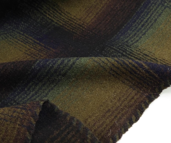 Ombre Plaid Wool fabric by the yard