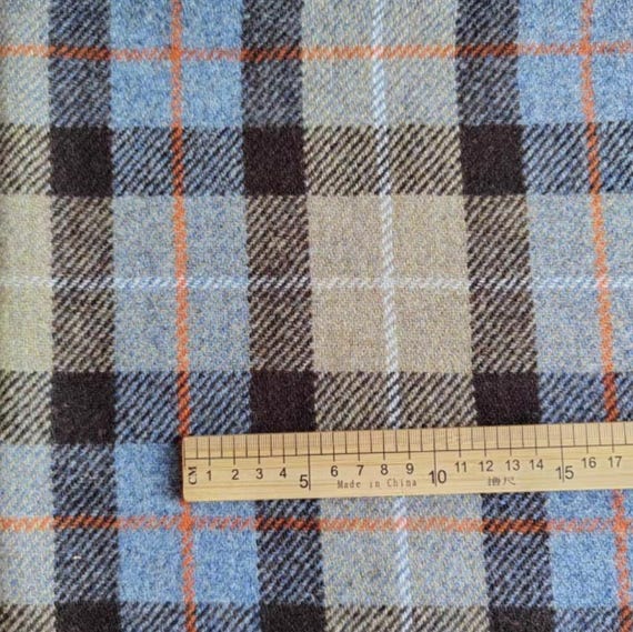 Plaid Wool fabric by the yard