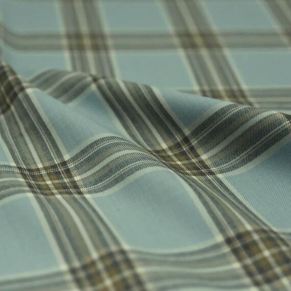 Plaid Worsted Wool fabric by the yard