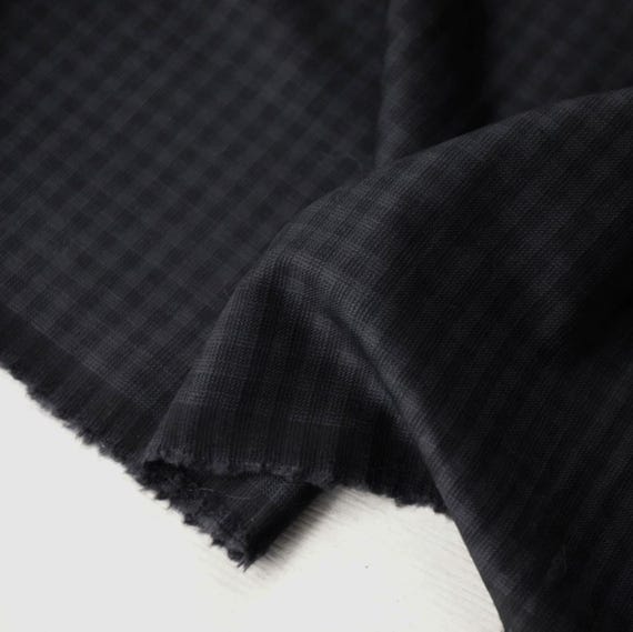 Plaid Silk Wool fabric by the yard