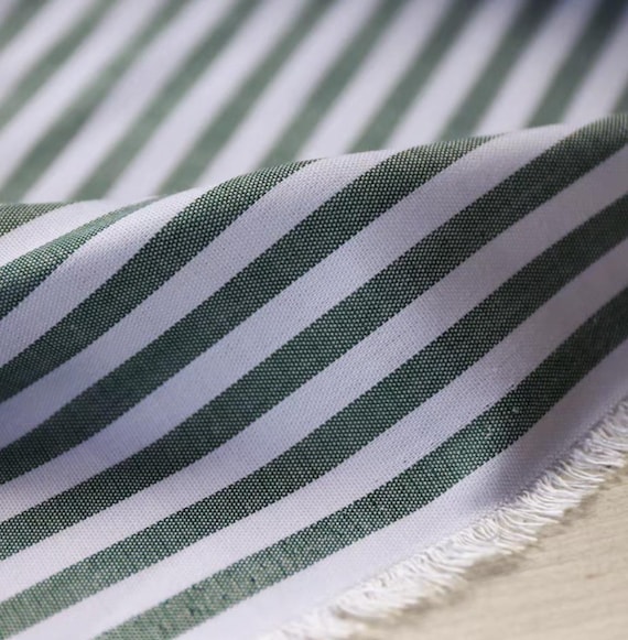 Striped linen fabric by the yard