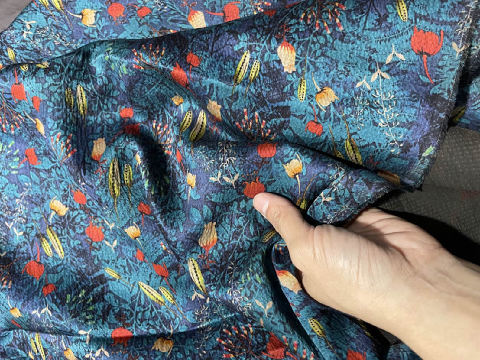 Print floral textured Watered Gauze silk fabric herbal dyed Etsy