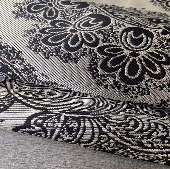 Floral Jacquard Silk Fabric by the yard