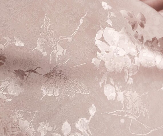 Jacquard floral viscose fabric by the yard