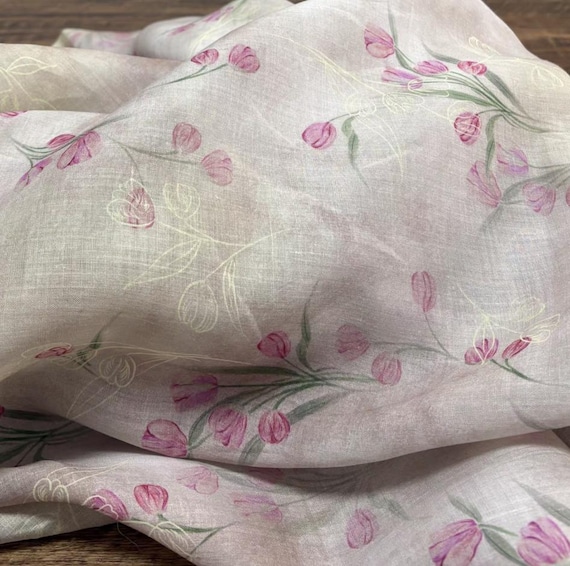 Print ramie fabric by the yard
