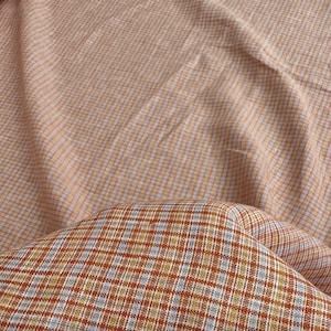 Yarn dyed linen fabric, plaid checks gingham checkered linen fabric by the yard