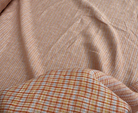 Yarn dyed linen fabric, plaid checks gingham checkered linen fabric by the yard