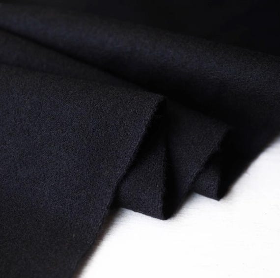 Black Wool fabric by the yard